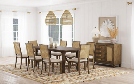 Coaster Matisse 9-piece Rectangular Dining Table Set Light Brown