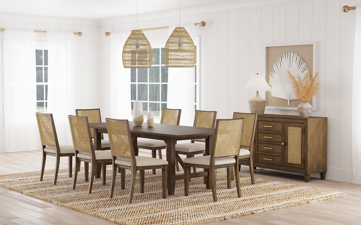 Coaster Matisse 9-piece Rectangular Dining Table Set Light Brown