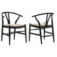 Coaster Crestmont Wood Wishbone Dining Side Chair Black (Set of 2)