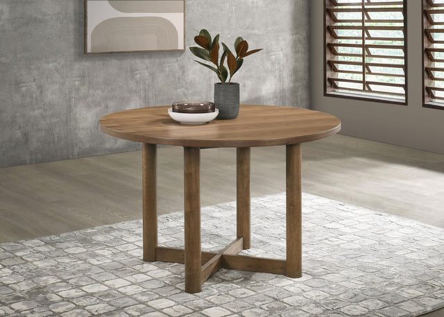 Coaster Crestmore 46-inch Round Wood Dining Table Walnut