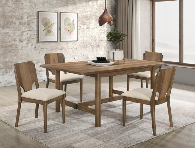 Coaster Crestmore 5-piece 71-inch Rectangular Dining Table Set Walnut