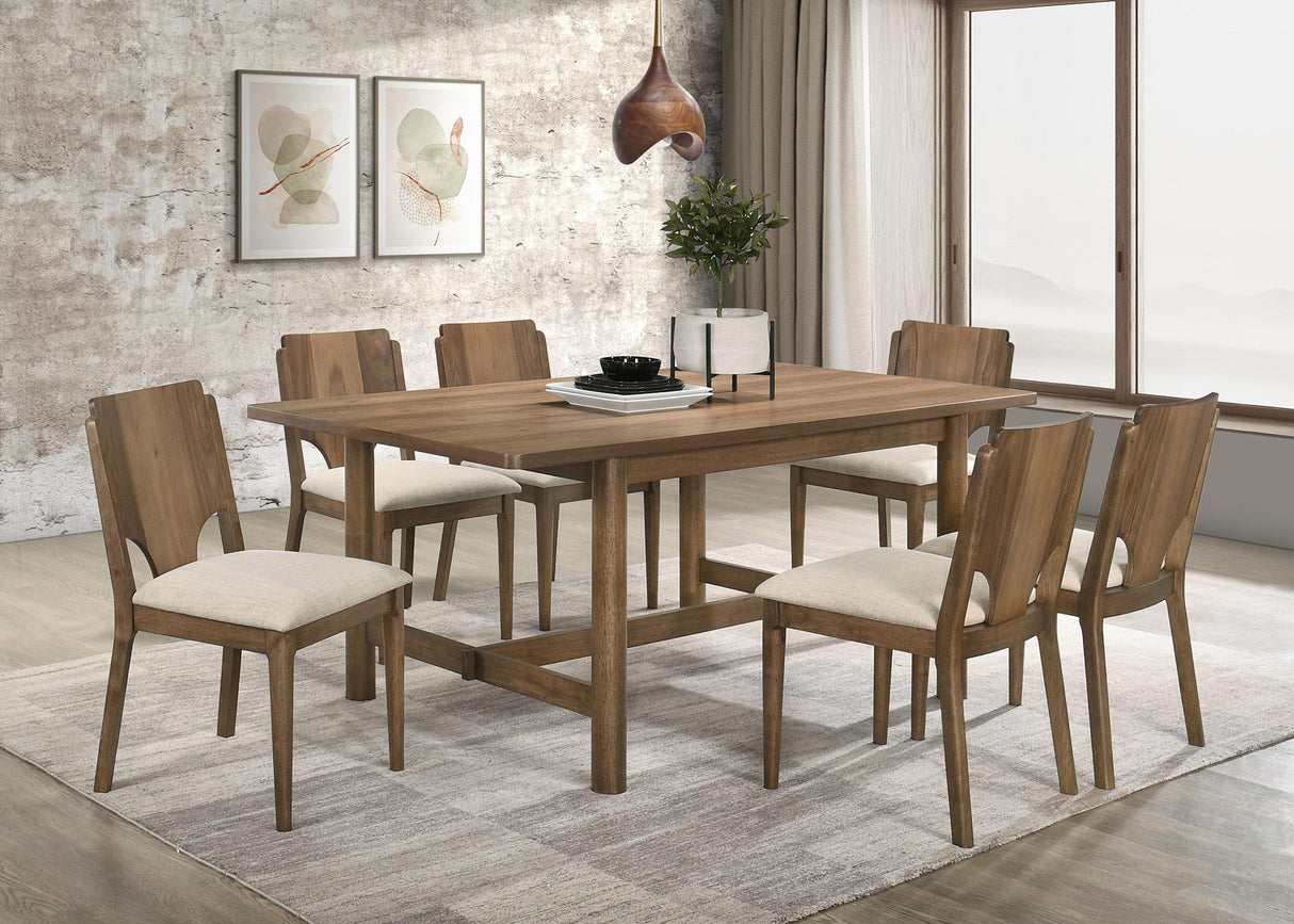 Coaster Crestmore 7-piece 71-inch Rectangular Dining Table Set Walnut
