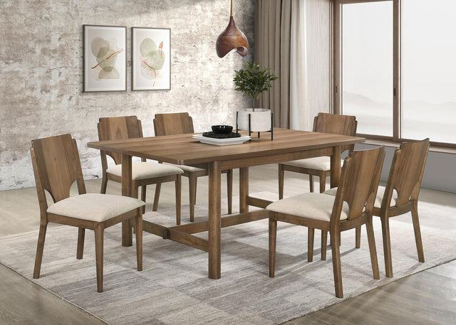 Coaster Crestmore 7-piece 71-inch Rectangular Dining Table Set Walnut