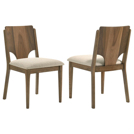 Coaster Crestmore Dining Chair Upholstered Seat Walnut (Set of 2)