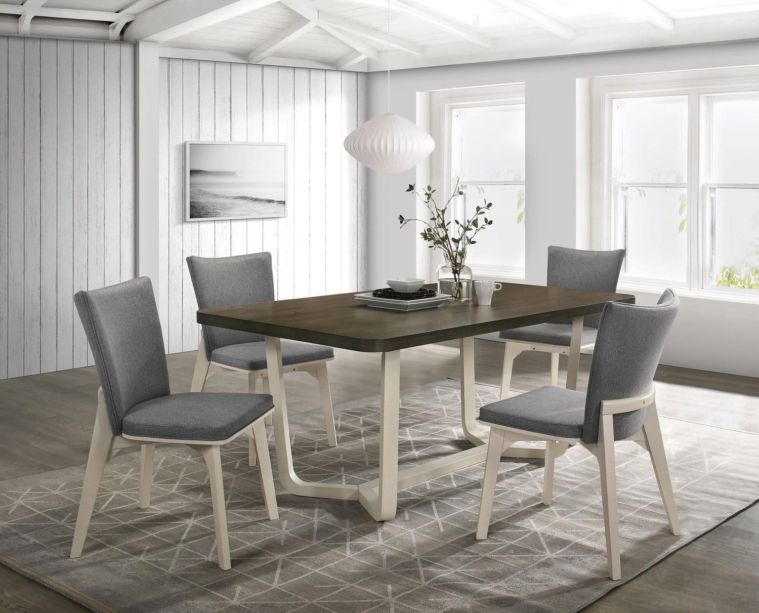 Coaster Biloxi 5-piece 71-inch Rectangular Dining Set Greyish Brown