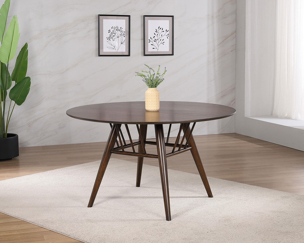 Coaster Everton Round 53-inch Wood Dining Table Dark Walnut