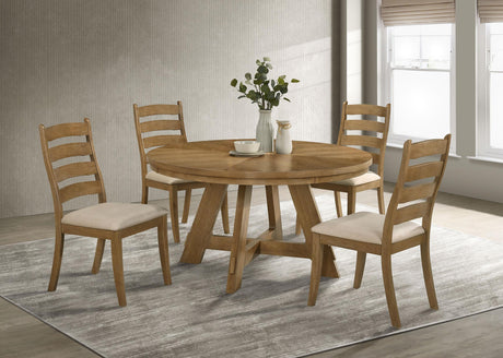 Coaster Danvers 5-piece Dining Table Set Brown Oak and Latte