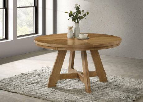 Coaster Danvers Round 54-inch Wood Dining Table Brown Oak