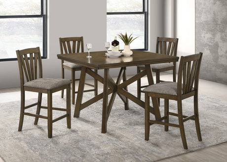 Coaster Canfield 5-piece 47-inch Counter Height Dining Set Brown