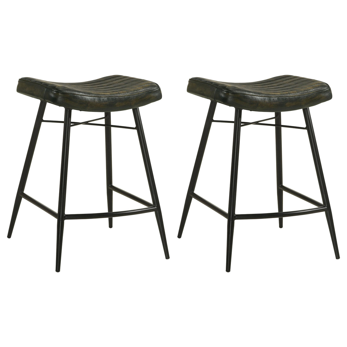 Coaster Bayu Leather Upholstered Counter Stool Espresso (Set of 2)