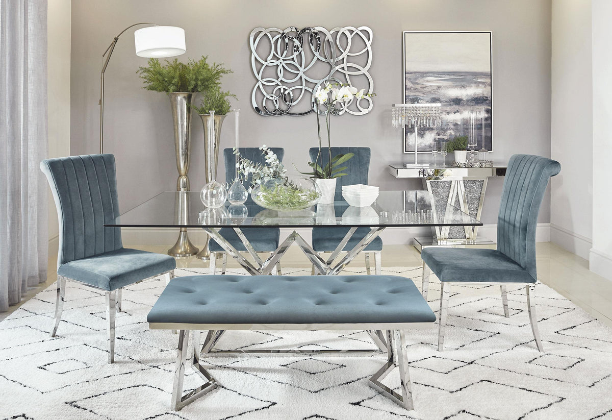 Coaster Beaufort 6-piece Rectangular Dining Set Chrome and Grey