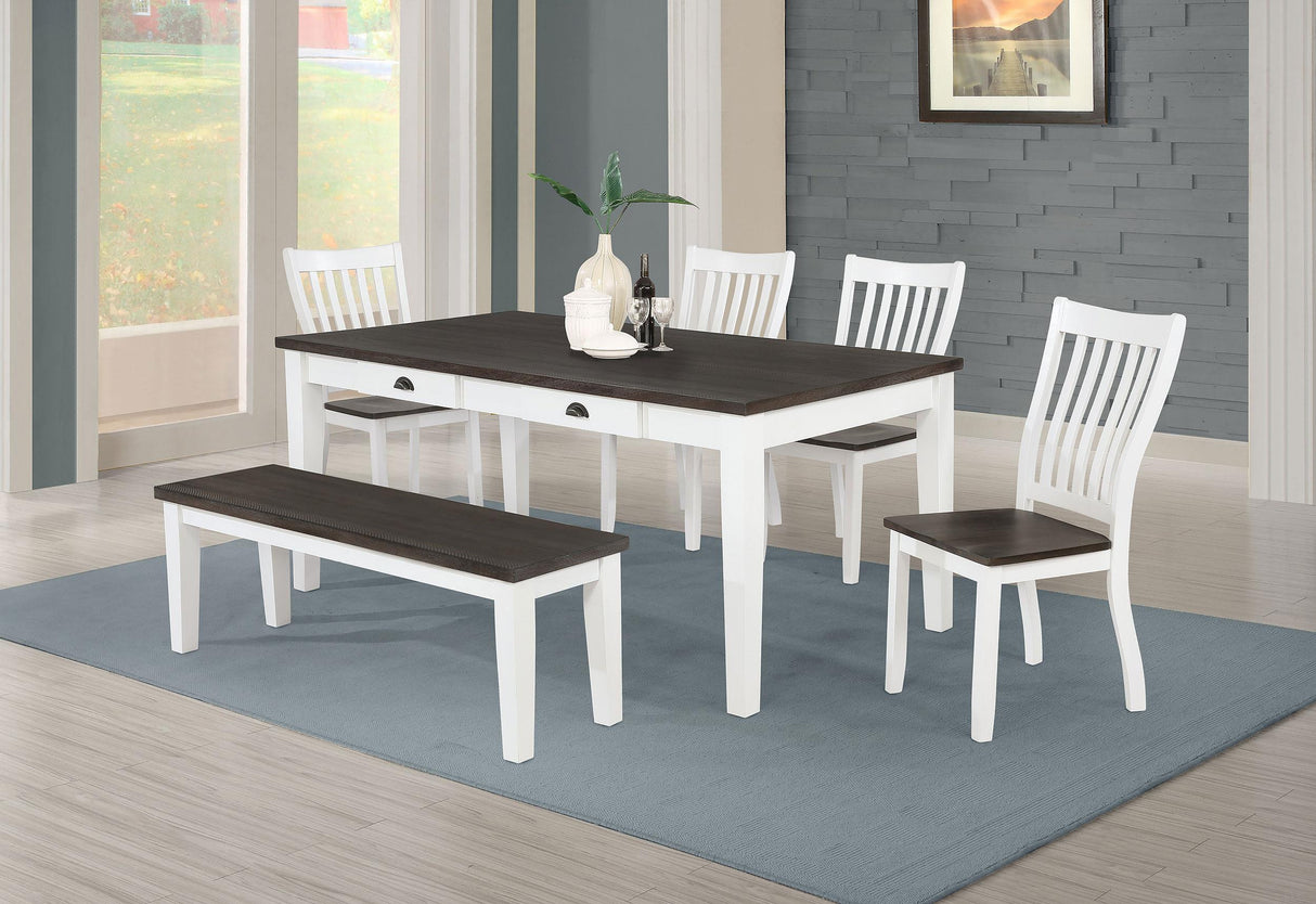 Coaster Kingman 5-piece Rectangular Dining Set Espresso and White