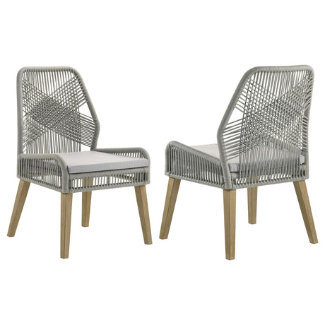 Coaster Nakia Woven Rope Dining Side Chairs Grey (Set of 2)