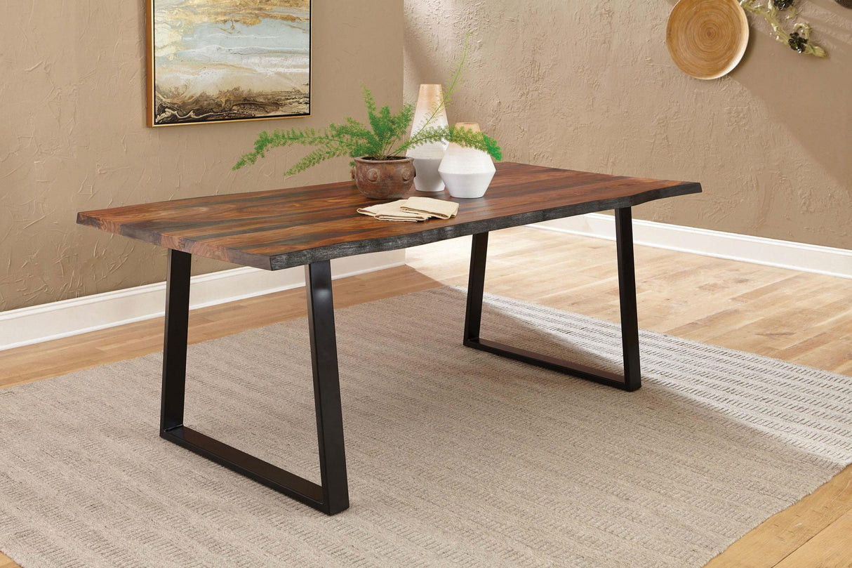 Coaster Ditman 80-inch Live Edge Dining Table Grey Sheesham