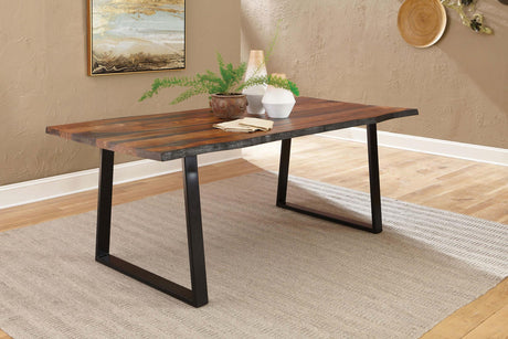 Coaster Ditman 80-inch Live Edge Dining Table Grey Sheesham