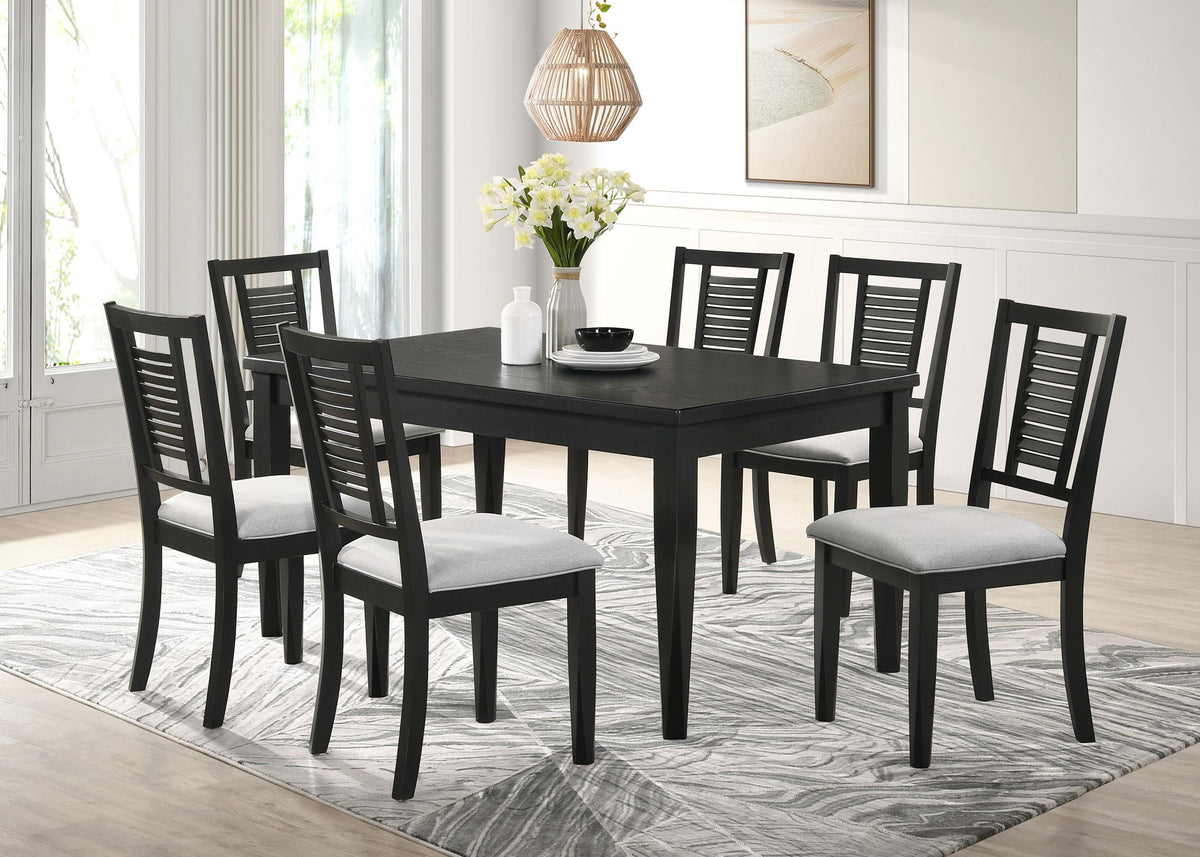 Coaster Appleton 7-piece Rectangular Dining Set Washed Black