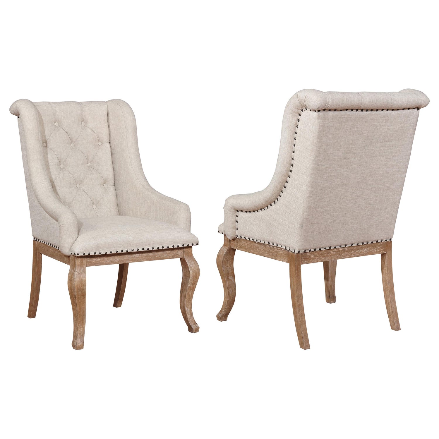 Coaster Brockway Upholstered Arm Chair Barley Brown (Set of 2)