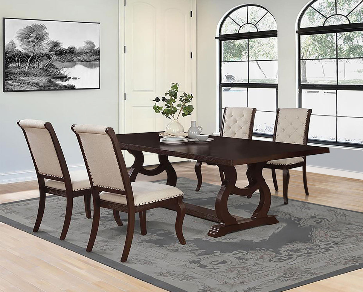 Coaster Brockway 5-piece Extension Leaf Dining Set Antique Java