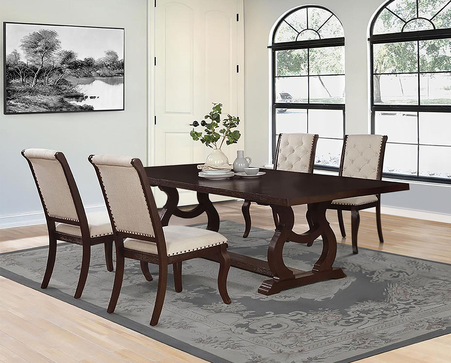 Coaster Brockway 5-piece Extension Leaf Dining Set Antique Java