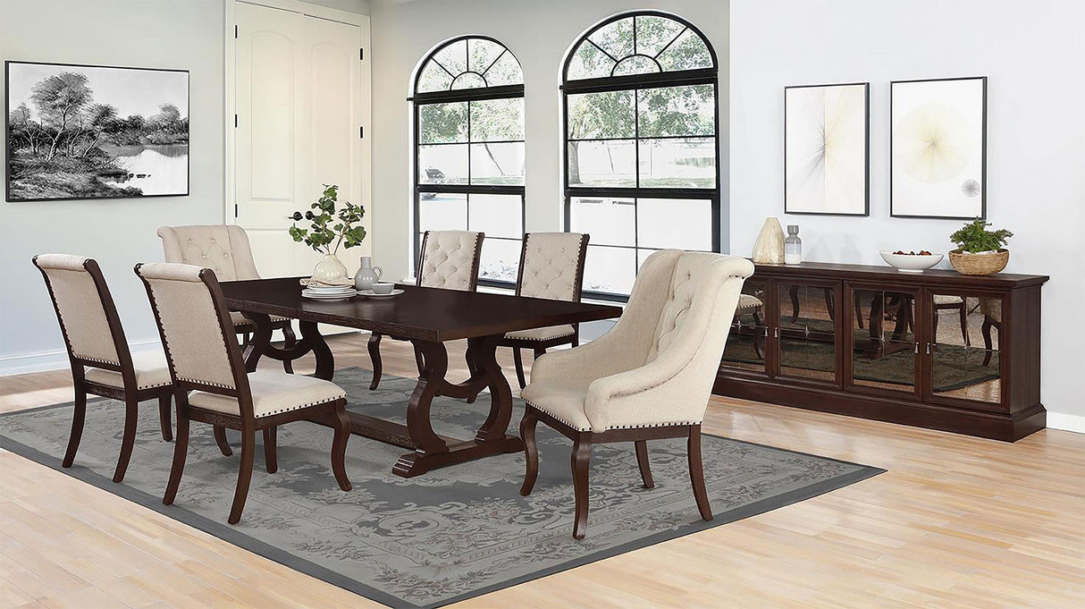 Coaster Brockway 104-inch Extension Leaf Dining Table Antique Java