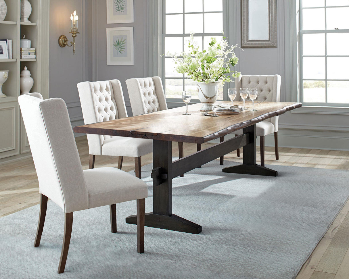 Coaster Bexley 5-piece Rectangular Live Edge Dining Table Set Honey