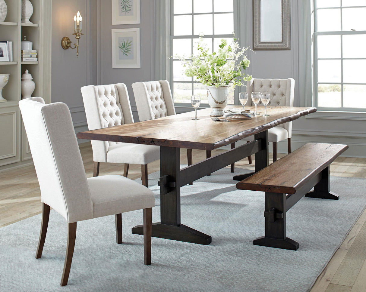 Coaster Bexley 6-piece Rectangular Live Edge Dining Table Set Honey