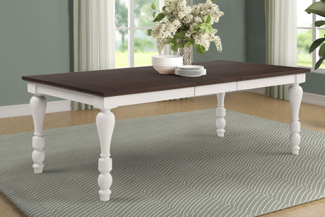 Coaster Madelyn 86-inch Extension Leaf Dining Table Coastal White