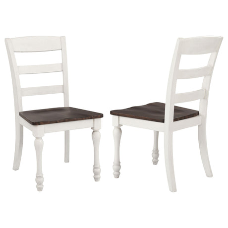Coaster Madelyn Wood Dining Side Chair Coastal White (Set of 2)