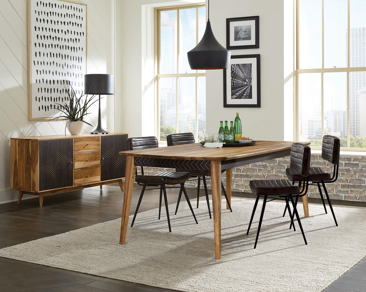 Coaster Partridge 5-piece Dining Set Natural Sheesham and Espresso