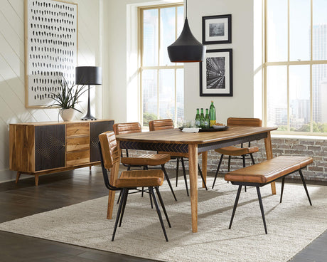Coaster Partridge 6-piece Dining Set Natural Sheesham and Camel