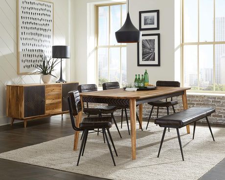 Coaster Partridge 6-piece Dining Set Natural Sheesham and Espresso