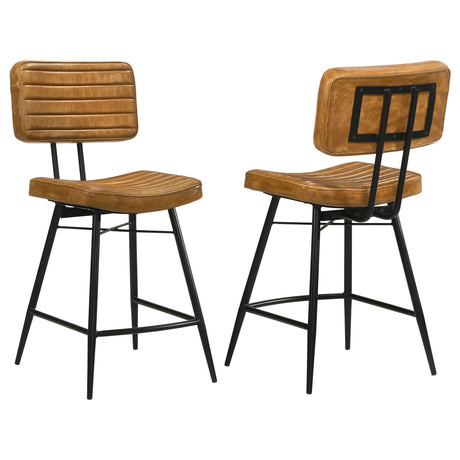Coaster Partridge Leather Counter Chair Antique Camel (Set of 2)