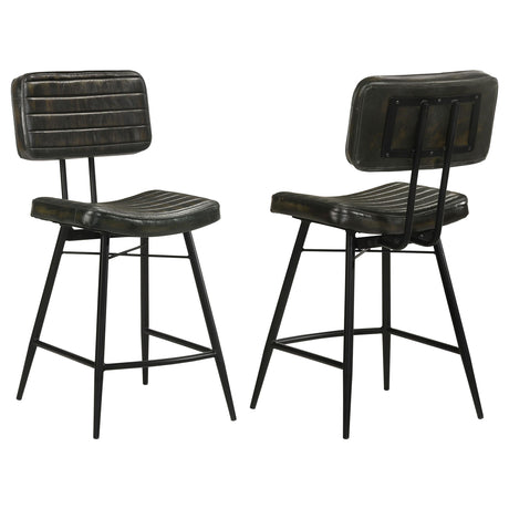 Coaster Partridge Leather Counter Chair Antique Espresso (Set of 2)