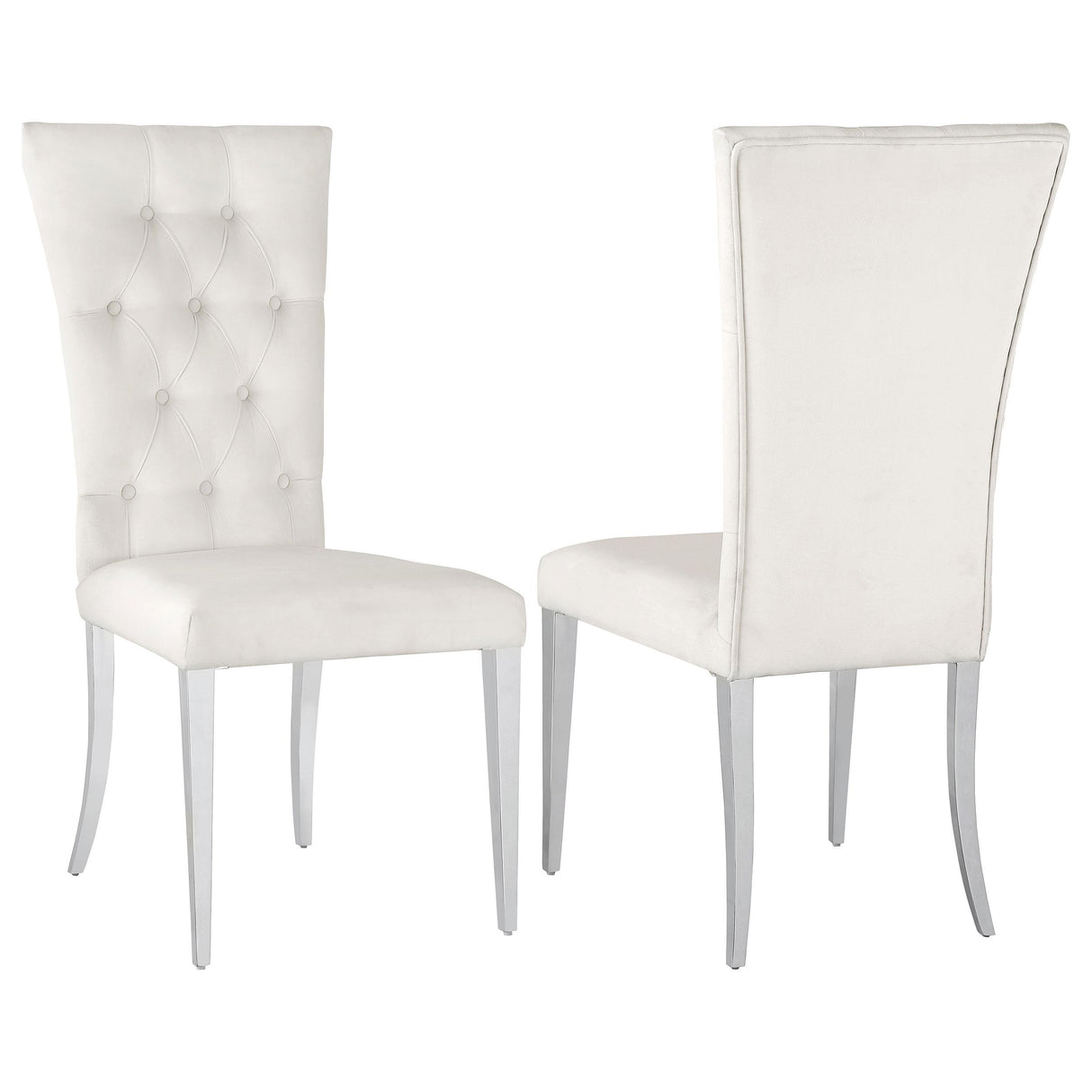 Coaster Kerwin Velvet Upholstered Dining Side Chair White (Set of 2)
