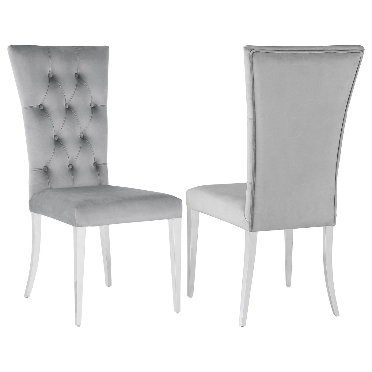 Coaster Kerwin Velvet Upholstered Dining Side Chair Grey (Set of 2)