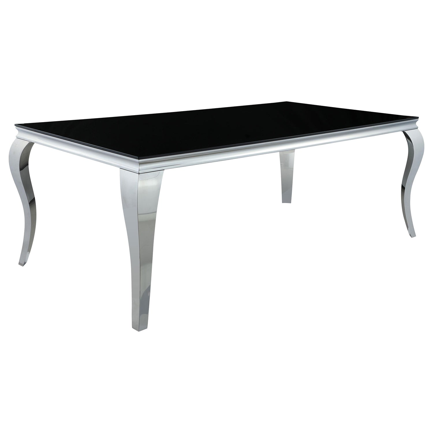 Coaster Carone Rectangular 81-inch Glass Top Dining Table Black