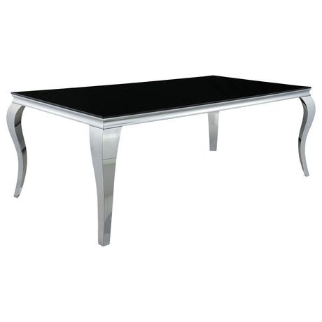 Coaster Carone Rectangular 81-inch Glass Top Dining Table Black