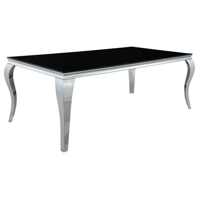 Coaster Carone Rectangular 81-inch Glass Top Dining Table Black