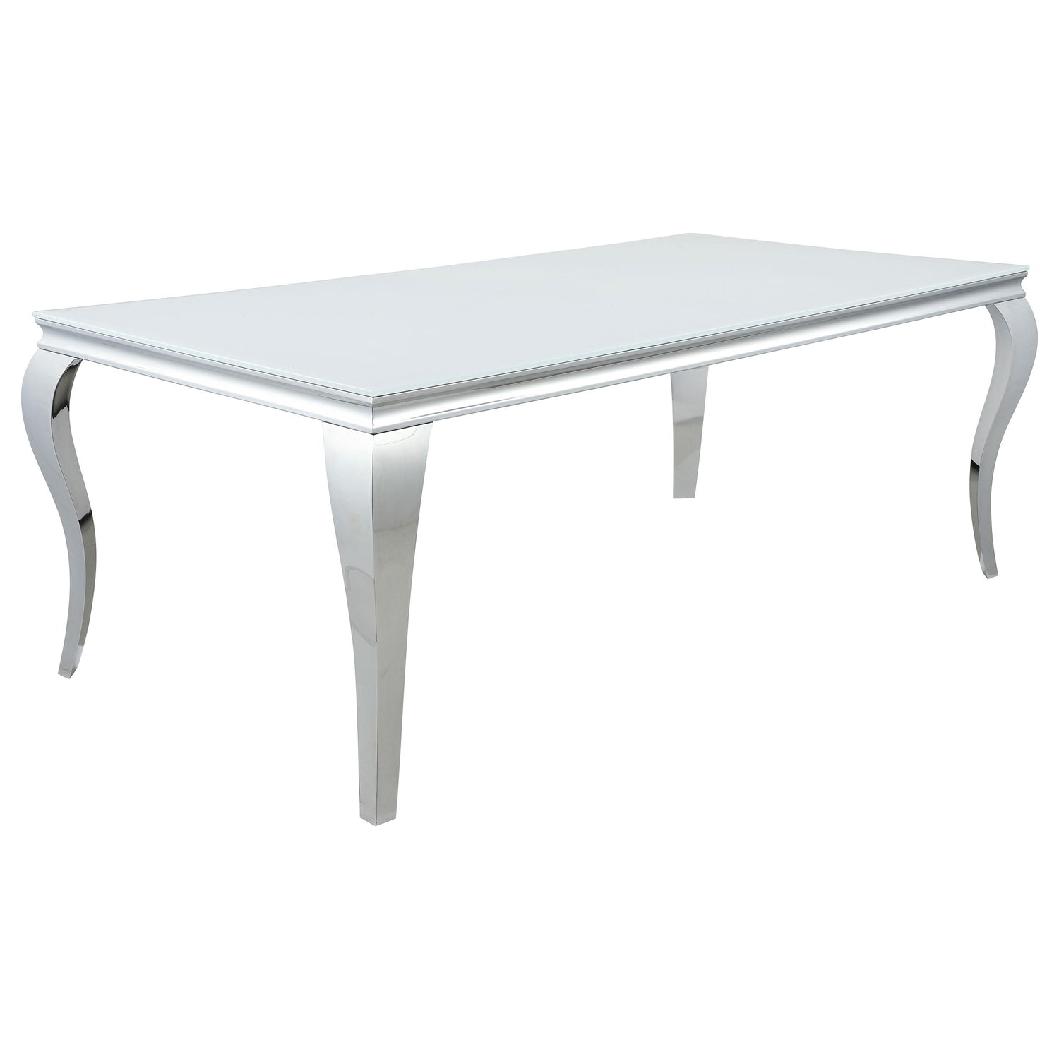 Coaster Carone Rectangular 81-inch Glass Top Dining Table White