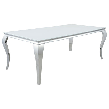 Coaster Carone Rectangular 81-inch Glass Top Dining Table White