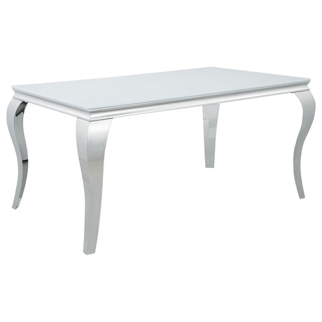 Coaster Carone Rectangular 61-inch Glass Top Dining Table White