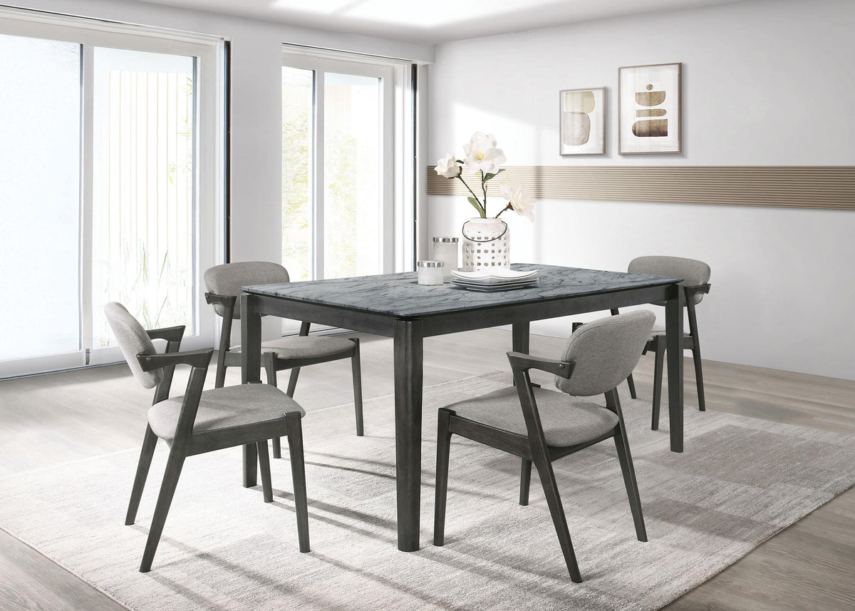 Coaster Stevie 5-piece Rectangular Dining Table Set Grey and Black