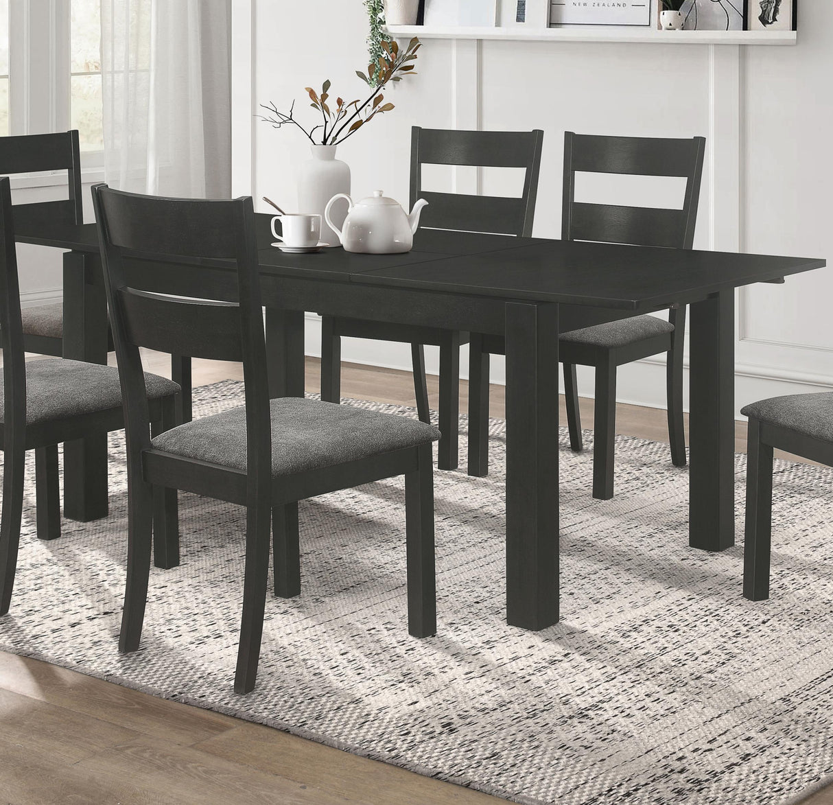 Coaster Jakob Rectangular 83-inch Extension Leaf Dining Table Black