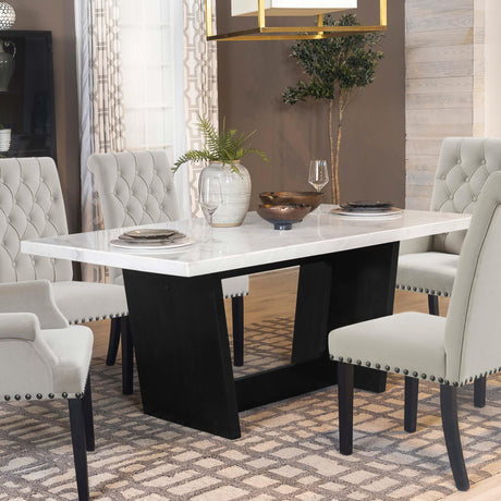 Coaster Osborne 72-inch Marble Top Dining Table Rustic Espresso