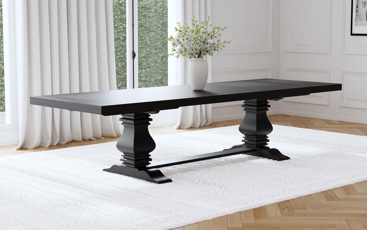 Coaster Florence 126-inch Extension Dining Table Distressed Black