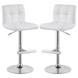 Coaster Lenny Upholstered Adjustable Bar Stool White (Set of 2)