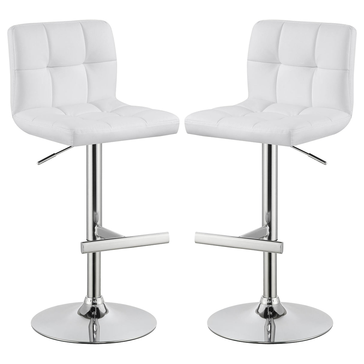 Coaster Lenny Upholstered Adjustable Bar Stool White (Set of 2)