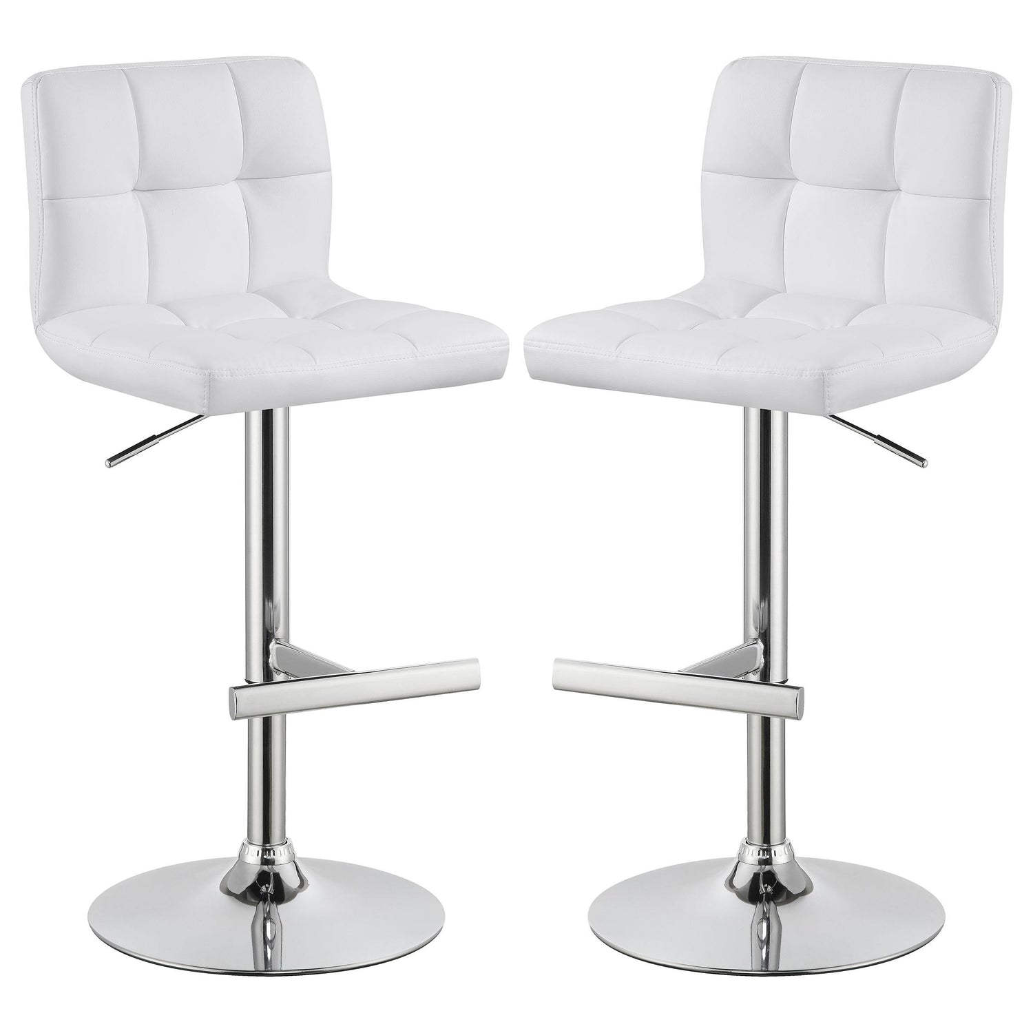 Coaster Lenny Upholstered Adjustable Bar Stool White (Set of 2)