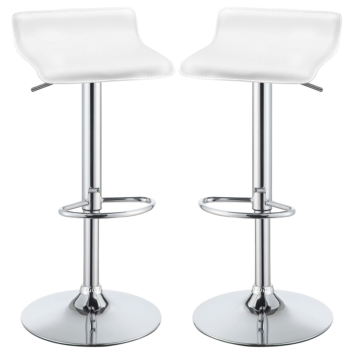 Coaster Bidwell Upholstered Adjustable Bar Stool White (Set of 2)