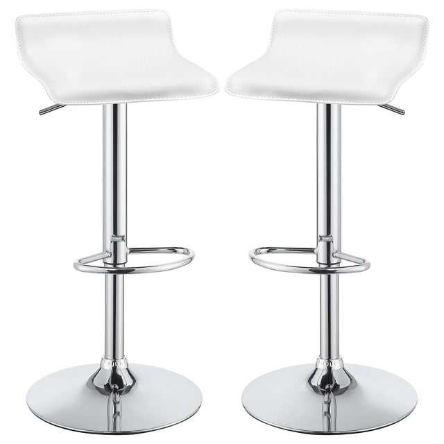 Coaster Bidwell Upholstered Adjustable Bar Stool White (Set of 2)